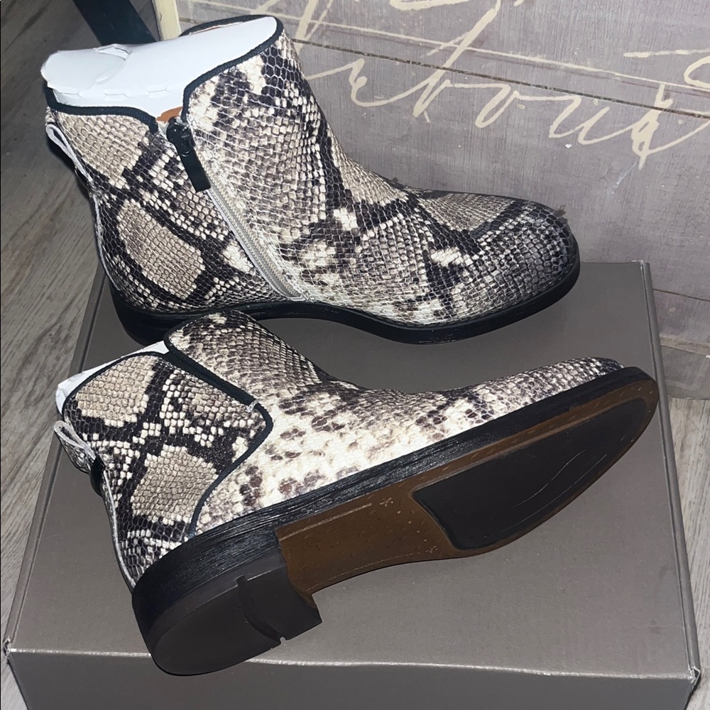 Franco Sarto Snake Print Ankle Booties - Picture 3 of 6